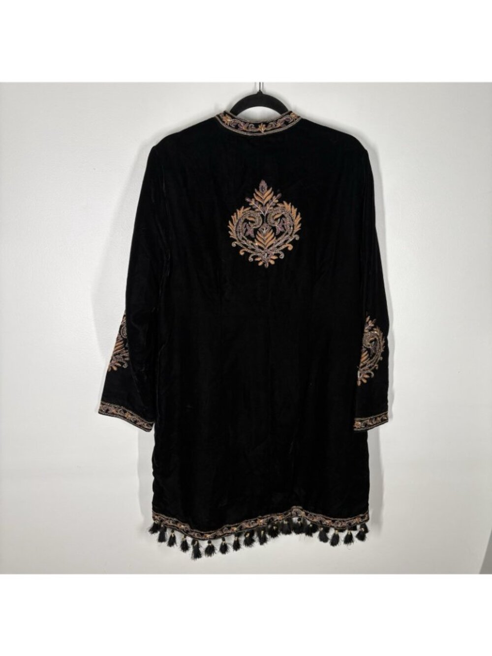 Soft Surroundings Sz L Black Gold Beaded Embroidered Velvet Belcastel Jacket NWT - Picture 13 of 14